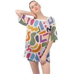 Abstract Pattern Background Oversized Chiffon Top