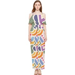 Abstract Pattern Background Draped Sleeveless Chiffon Jumpsuit