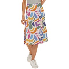 Abstract Pattern Background Midi Panel Skirt