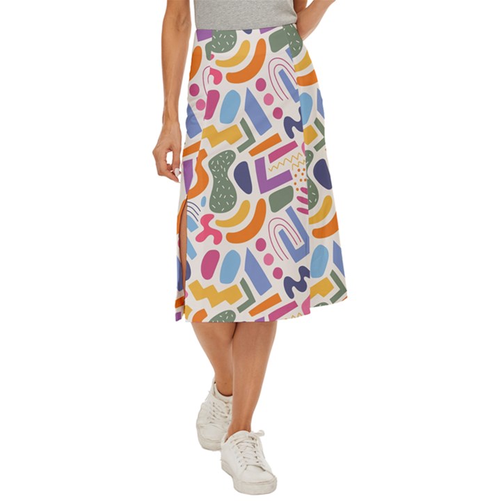 Abstract Pattern Background Midi Panel Skirt