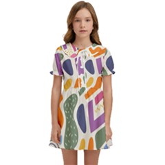 Abstract Pattern Background Kids  Sweet Collar Dress