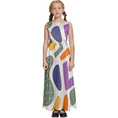 Abstract Pattern Background Kids  Satin Sleeveless Maxi Dress by Maspions