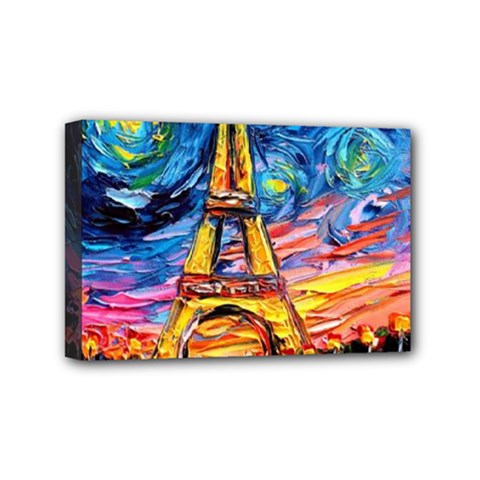 Eiffel Tower Starry Night Print Van Gogh Mini Canvas 6  X 4  (stretched)