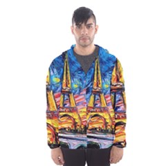 Eiffel Tower Starry Night Print Van Gogh Men s Hooded Windbreaker