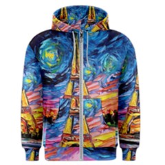 Eiffel Tower Starry Night Print Van Gogh Men s Zipper Hoodie by Maspions