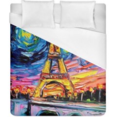 Eiffel Tower Starry Night Print Van Gogh Duvet Cover (california King Size)