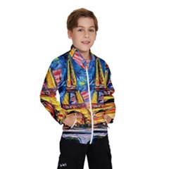 Eiffel Tower Starry Night Print Van Gogh Kids  Windbreaker