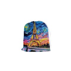 Eiffel Tower Starry Night Print Van Gogh Drawstring Pouch (xs)