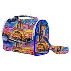 Eiffel Tower Starry Night Print Van Gogh Satchel Shoulder Bag by Maspions