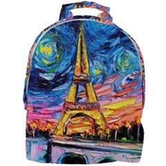 Eiffel Tower Starry Night Print Van Gogh Mini Full Print Backpack