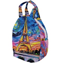 Eiffel Tower Starry Night Print Van Gogh Travel Backpack