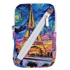 Eiffel Tower Starry Night Print Van Gogh Belt Pouch Bag (large)