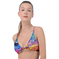 Eiffel Tower Starry Night Print Van Gogh Knot Up Bikini Top