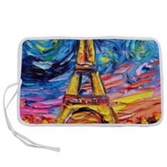 Eiffel Tower Starry Night Print Van Gogh Pen Storage Case (m)