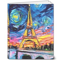 Eiffel Tower Starry Night Print Van Gogh 8  X 10  Softcover Notebook by Maspions