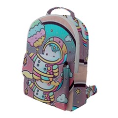 Boy Astronaut Cotton Candy Childhood Fantasy Tale Literature Planet Universe Kawaii Nature Cute Clou Flap Pocket Backpack (large) by Maspions