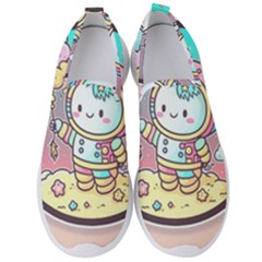 Boy Astronaut Cotton Candy Childhood Fantasy Tale Literature Planet Universe Kawaii Nature Cute Clou Men s Slip On Sneakers by Maspions