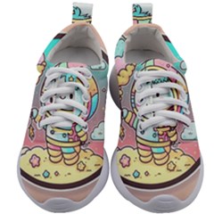 Boy Astronaut Cotton Candy Childhood Fantasy Tale Literature Planet Universe Kawaii Nature Cute Clou Kids Athletic Shoes by Maspions