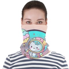 Boy Astronaut Cotton Candy Childhood Fantasy Tale Literature Planet Universe Kawaii Nature Cute Clou Face Seamless Bandana (adult) by Maspions