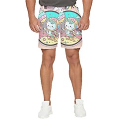 Boy Astronaut Cotton Candy Childhood Fantasy Tale Literature Planet Universe Kawaii Nature Cute Clou Men s Runner Shorts by Maspions