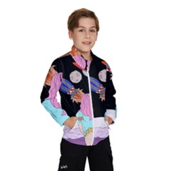 Girl Bed Space Planets Spaceship Rocket Astronaut Galaxy Universe Cosmos Woman Dream Imagination Bed Kids  Windbreaker