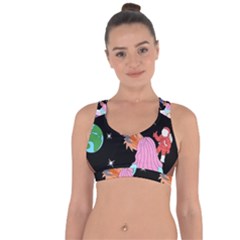 Girl Bed Space Planets Spaceship Rocket Astronaut Galaxy Universe Cosmos Woman Dream Imagination Bed Cross String Back Sports Bra