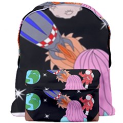 Girl Bed Space Planets Spaceship Rocket Astronaut Galaxy Universe Cosmos Woman Dream Imagination Bed Giant Full Print Backpack