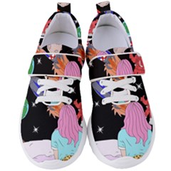 Girl Bed Space Planets Spaceship Rocket Astronaut Galaxy Universe Cosmos Woman Dream Imagination Bed Women s Velcro Strap Shoes