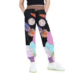 Girl Bed Space Planets Spaceship Rocket Astronaut Galaxy Universe Cosmos Woman Dream Imagination Bed Kids  Joggers by Maspions