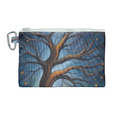 Tree Branches Mystical Moon Expressionist Oil Painting Acrylic Painting Abstract Nature Moonlight Ni Canvas Cosmetic Bag (large) by Maspions