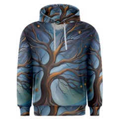 Tree Branches Mystical Moon Expressionist Oil Painting Acrylic Painting Abstract Nature Moonlight Ni Men s Overhead Hoodie by Maspions