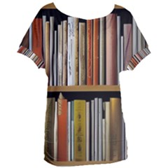 Book Nook Books Bookshelves Comfortable Cozy Literature Library Study Reading Reader Reading Nook Ro Women s Oversized T-shirt by Maspions