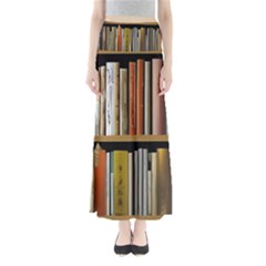 Book Nook Books Bookshelves Comfortable Cozy Literature Library Study Reading Reader Reading Nook Ro Full Length Maxi Skirt by Maspions