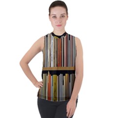 Book Nook Books Bookshelves Comfortable Cozy Literature Library Study Reading Reader Reading Nook Ro Mock Neck Chiffon Sleeveless Top