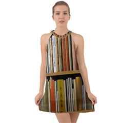 Book Nook Books Bookshelves Comfortable Cozy Literature Library Study Reading Reader Reading Nook Ro Halter Tie Back Chiffon Dress