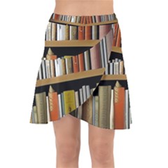 Book Nook Books Bookshelves Comfortable Cozy Literature Library Study Reading Reader Reading Nook Ro Wrap Front Skirt by Maspions