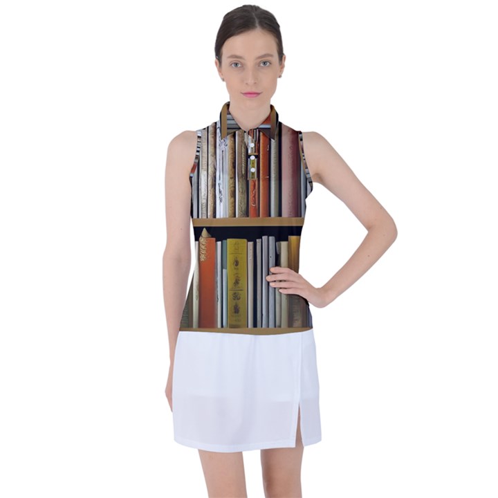 Book Nook Books Bookshelves Comfortable Cozy Literature Library Study Reading Reader Reading Nook Ro Women s Sleeveless Polo T-Shirt