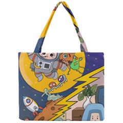 Astronaut Moon Monsters Spaceship Universe Space Cosmos Mini Tote Bag