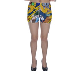 Astronaut Moon Monsters Spaceship Universe Space Cosmos Skinny Shorts