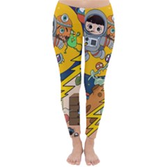 Astronaut Moon Monsters Spaceship Universe Space Cosmos Classic Winter Leggings