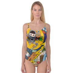 Astronaut Moon Monsters Spaceship Universe Space Cosmos Camisole Leotard  by Maspions