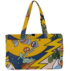 Astronaut Moon Monsters Spaceship Universe Space Cosmos Canvas Work Bag