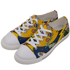 Astronaut Moon Monsters Spaceship Universe Space Cosmos Men s Low Top Canvas Sneakers by Maspions