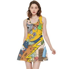 Astronaut Moon Monsters Spaceship Universe Space Cosmos Inside Out Reversible Sleeveless Dress