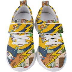 Astronaut Moon Monsters Spaceship Universe Space Cosmos Kids  Velcro Strap Shoes by Maspions