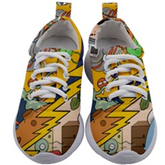 Astronaut Moon Monsters Spaceship Universe Space Cosmos Kids Athletic Shoes by Maspions