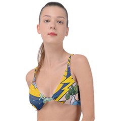 Astronaut Moon Monsters Spaceship Universe Space Cosmos Knot Up Bikini Top