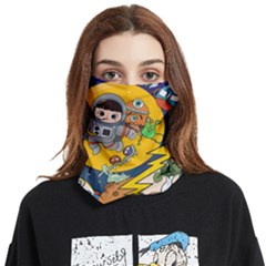 Astronaut Moon Monsters Spaceship Universe Space Cosmos Face Covering Bandana (two Sides)