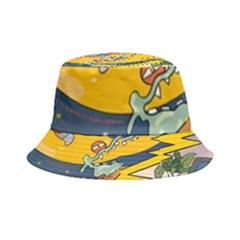 Astronaut Moon Monsters Spaceship Universe Space Cosmos Inside Out Bucket Hat by Maspions