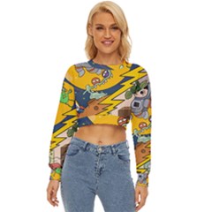 Astronaut Moon Monsters Spaceship Universe Space Cosmos Lightweight Long Sleeve Sweatshirt